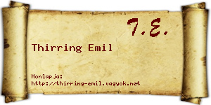 Thirring Emil névjegykártya