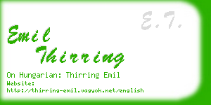 emil thirring business card